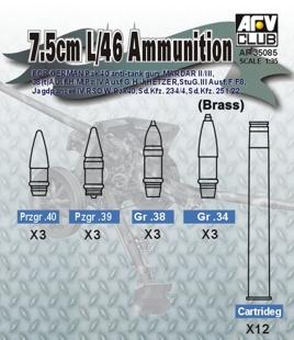 Afv Club - 7,5 cm KwK L/46 AMMO (BRASS) Afv Club - 7,5 cm KwK L/46 AMMO (BRASS)